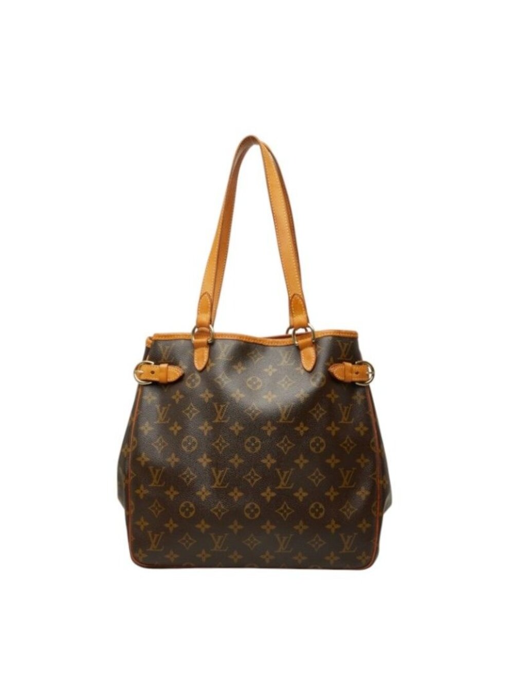 Louis Vuitton Monogram Batignolles Vertical Tote Shoulder Bag Brown Leather